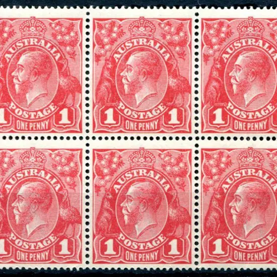 1914-20 Single Watermark 1d scarlet aniline G18 ...
