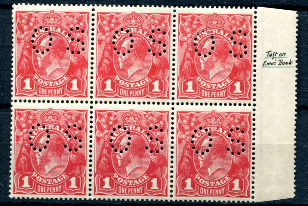 1914-20 Single Watermark 1d scarlet aniline G18 ... Image 1++