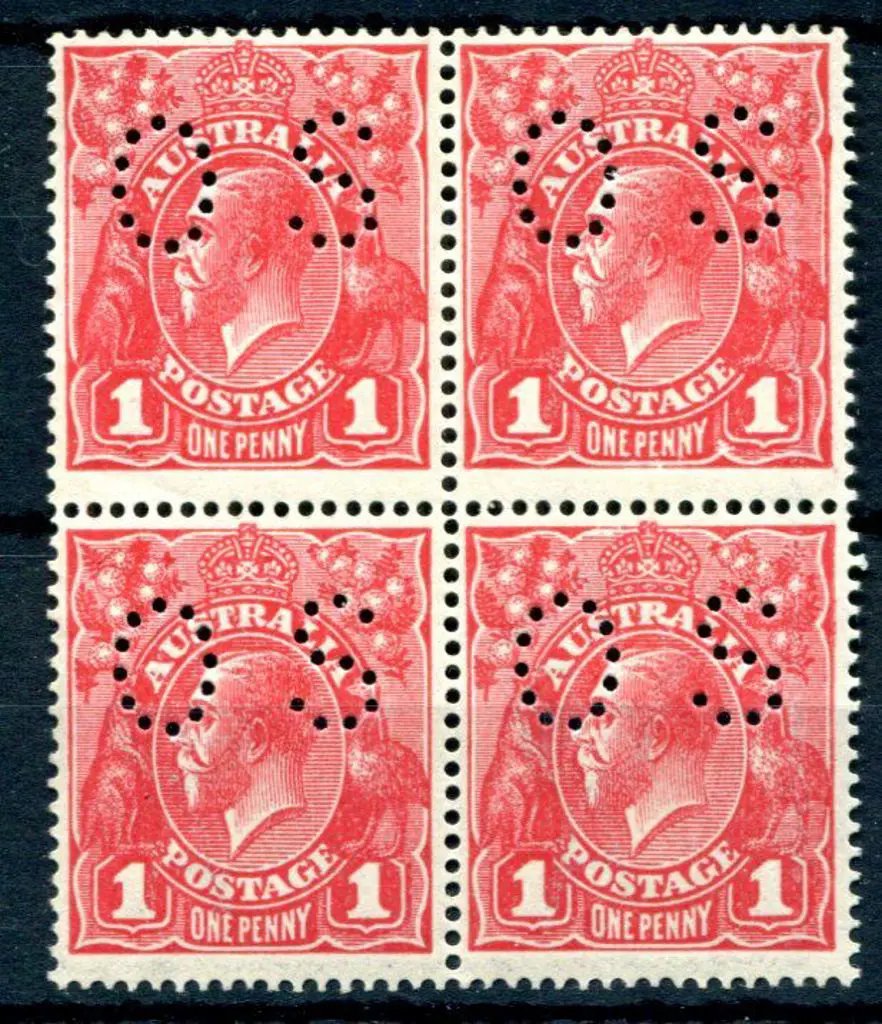 1914-20 Single Watermark 1d scarlet aniline ... Image 1++