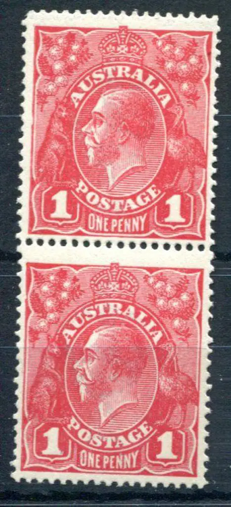 1914-20 Single Watermark 1d scarlet aniline ... Image 1++