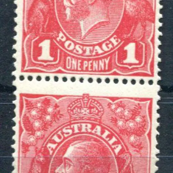 1914-20 Single Watermark 1d scarlet aniline ...