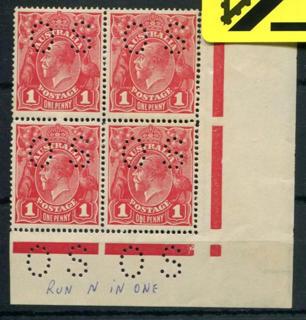 1914-20 Single Watermark 1d rose G21 positional ... Image 1++
