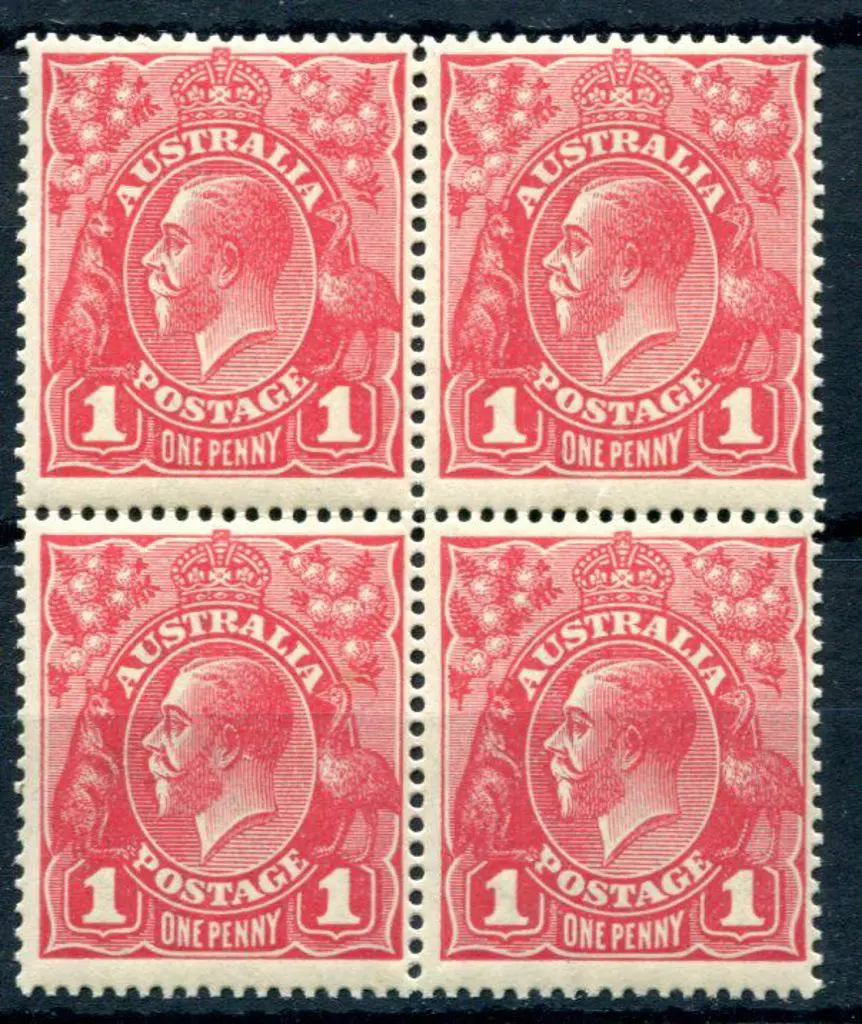 1914-20 Single Watermark 1d rose G21 positional ... Image 1++