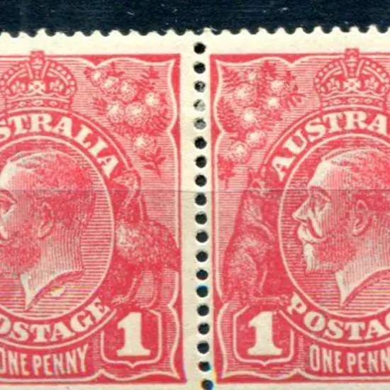 1914-20 Single Watermark 1d rose G21 positional ...
