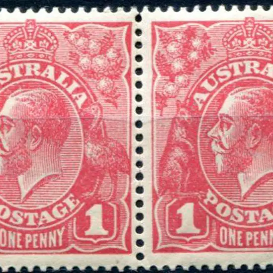 1914-20 Single Watermark 1d rose G21 positional ...