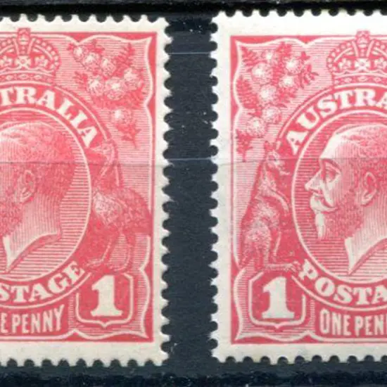 1914-20 Single Watermark 1d rose G21 VII 37 x 2 ...