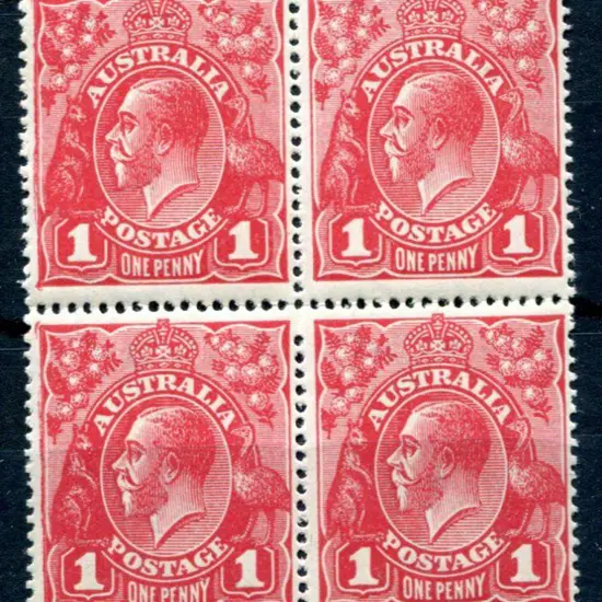 1914-20 Single Watermark 1d rose carmine G22 with ...