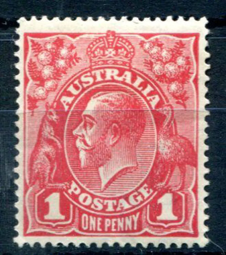 1914-20 Single Watermark 1d rose carmine G22 with ... Image 1++