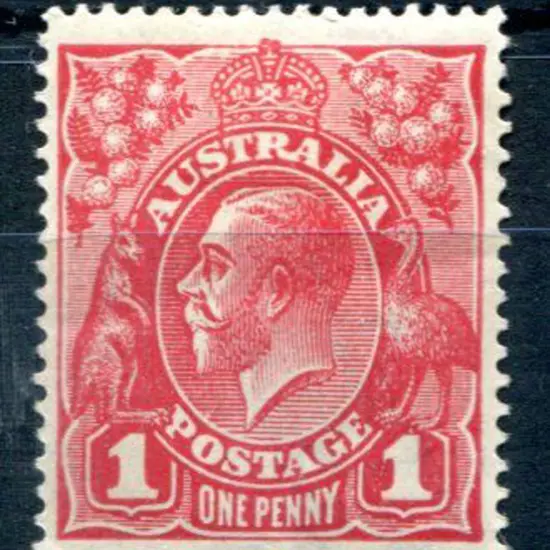 1914-20 Single Watermark 1d rose carmine G22 with ...