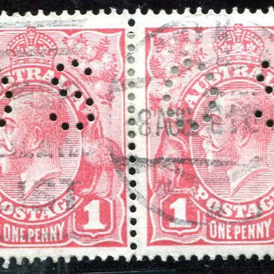 1914-20 Single Watermark 1d rose carmine "dry ink" ...