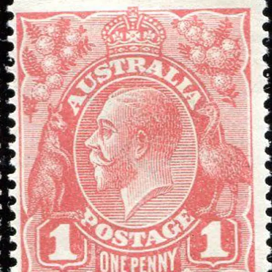 1914-20 Single Watermark 1d brick G25. MLH centred ...