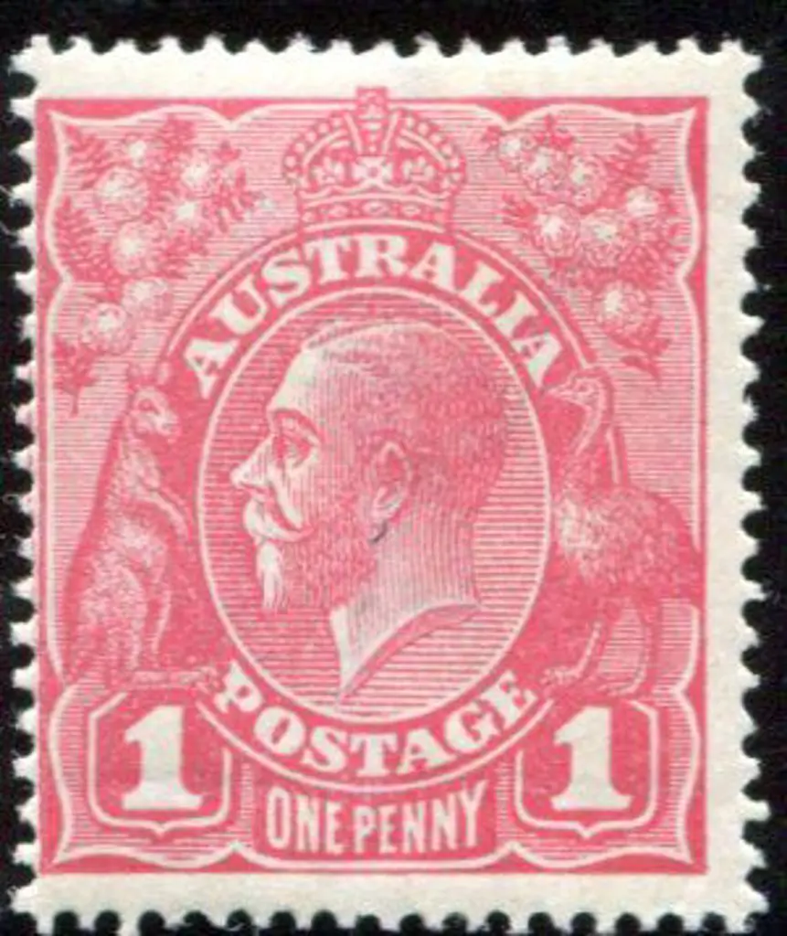 1914-20 Single Watermark 1d pink G28. MLH. centred ... Image 1++