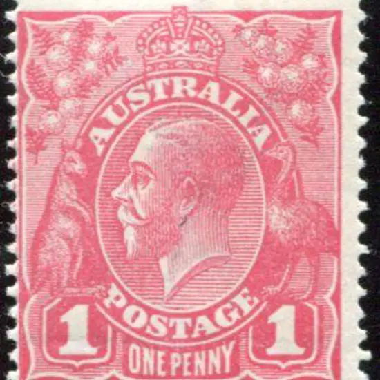 1914-20 Single Watermark 1d pink G28. MLH. centred ...