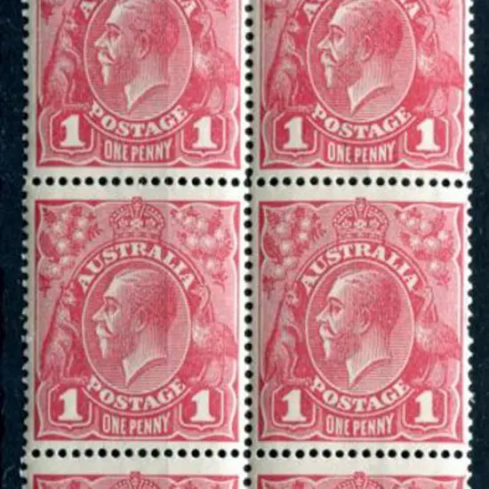 1914-20 Single Watermark 1d carmine rose G30 plate ...