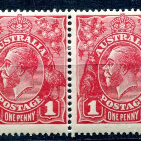 1914-20 Single Watermark 1d carmine rose G30 plate ...