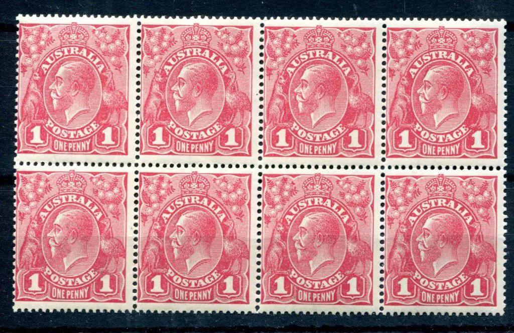 1914-20 Single Watermark 1d carmine rose G30 plate ... Image 1++