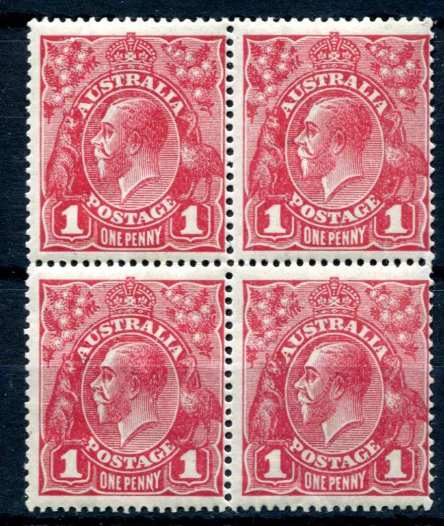 1914-20 Single Watermark 1d carmine rose G30 ... Image 1++