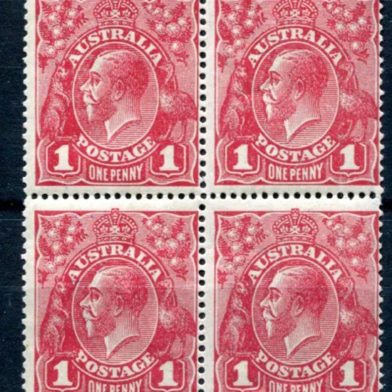 1914-20 Single Watermark 1d carmine rose G30 ...