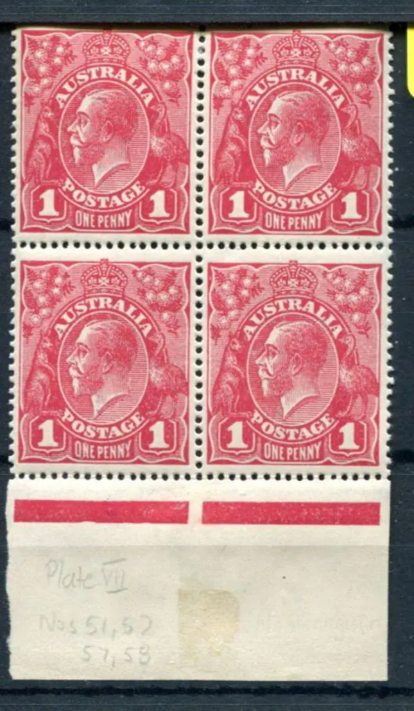 1914-20 Single Watermark 1d carmine red G31 lower ... Image 1++
