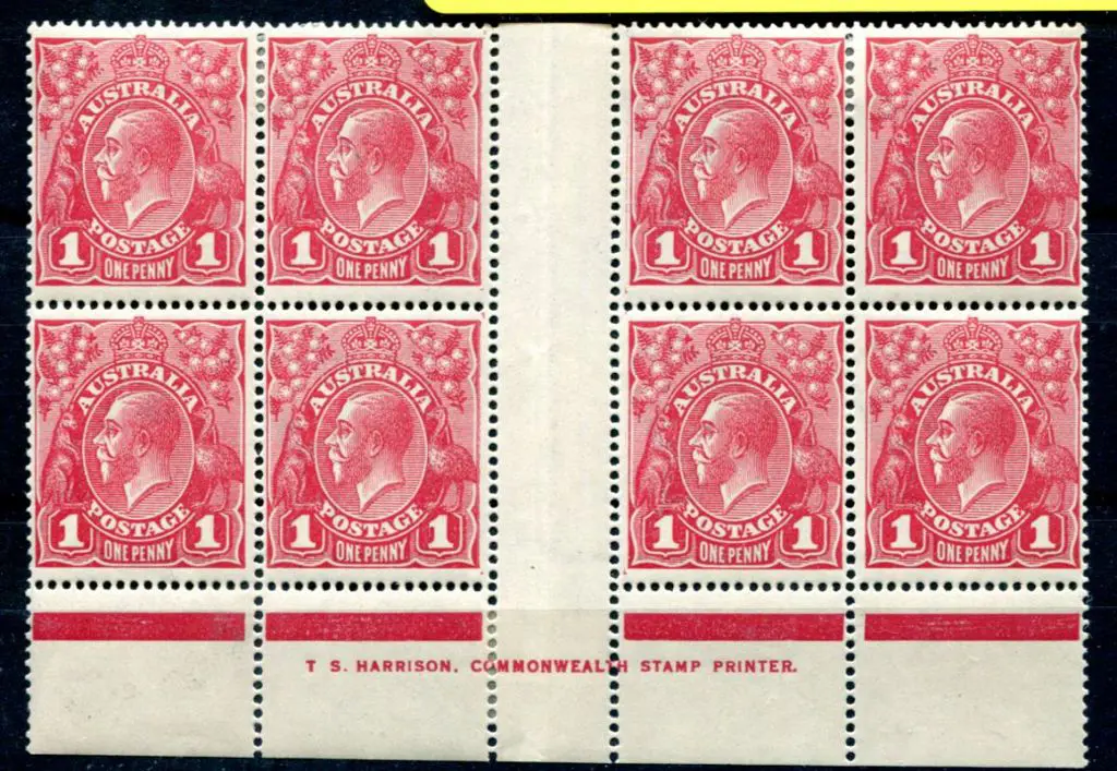 1914-20 Single Watermark 1d carmine red G31 plate ... Image 1++