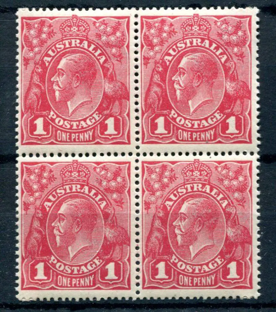 1914-20 Single Watermark 1d carmine red G31 plate ... Image 1++