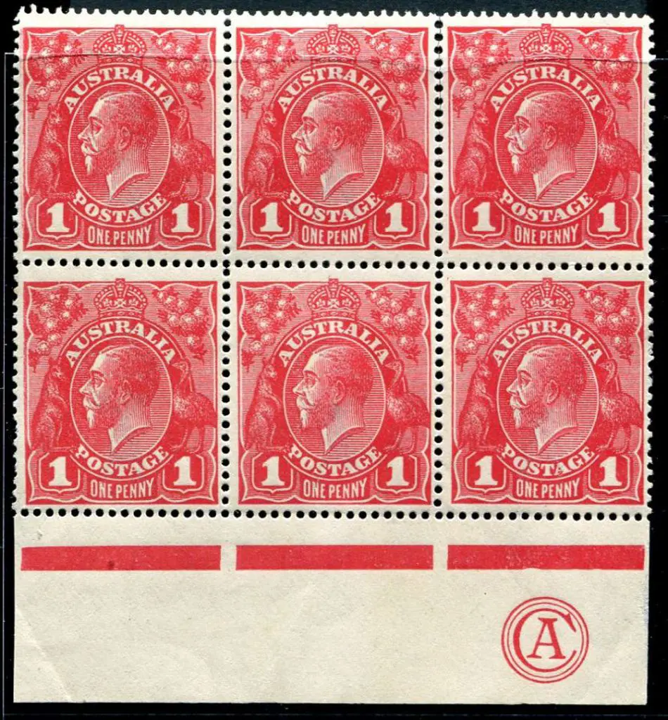 1914-20 Single Watermark 1d deep red aniline ... Image 1++