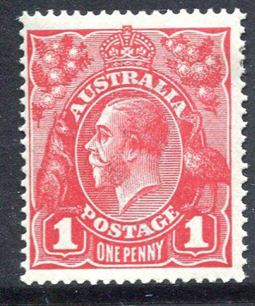 1914-20 Single Watermark 1d deep scarlet aniline ... Image 1++