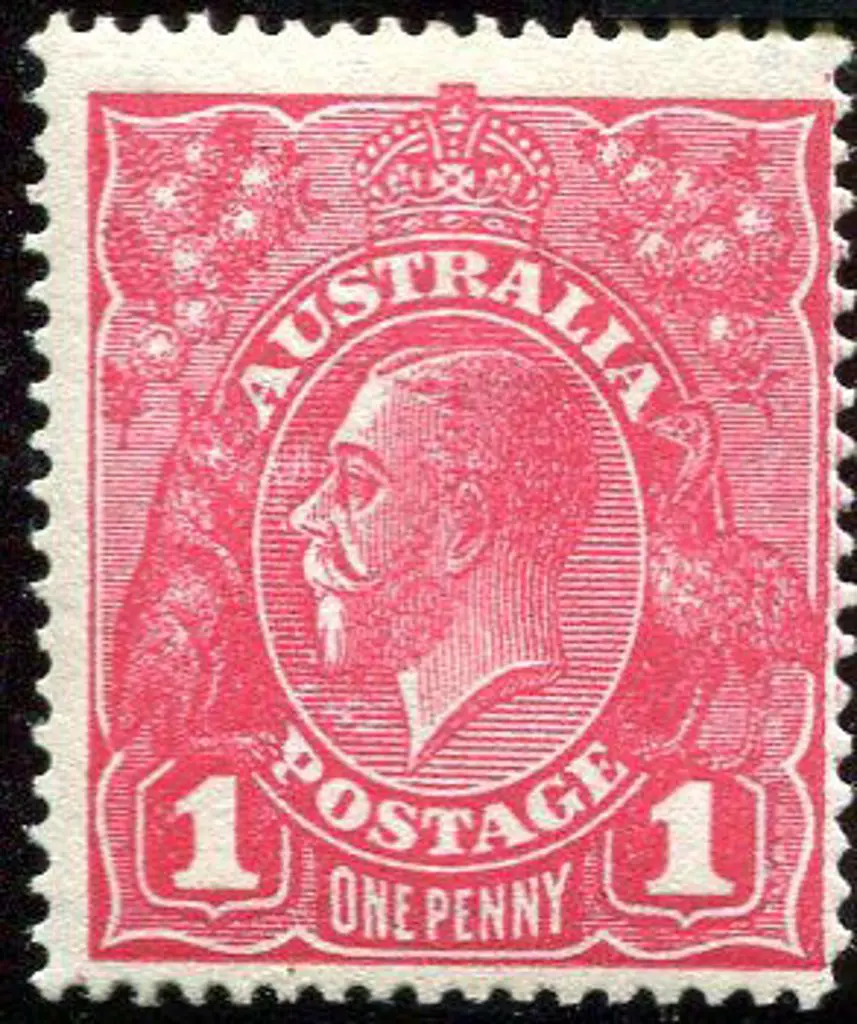 1914-20 Single Watermark 1d rosine on rough paper ... Image 1++