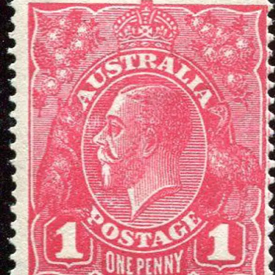 1914-20 Single Watermark 1d rosine on rough paper ...