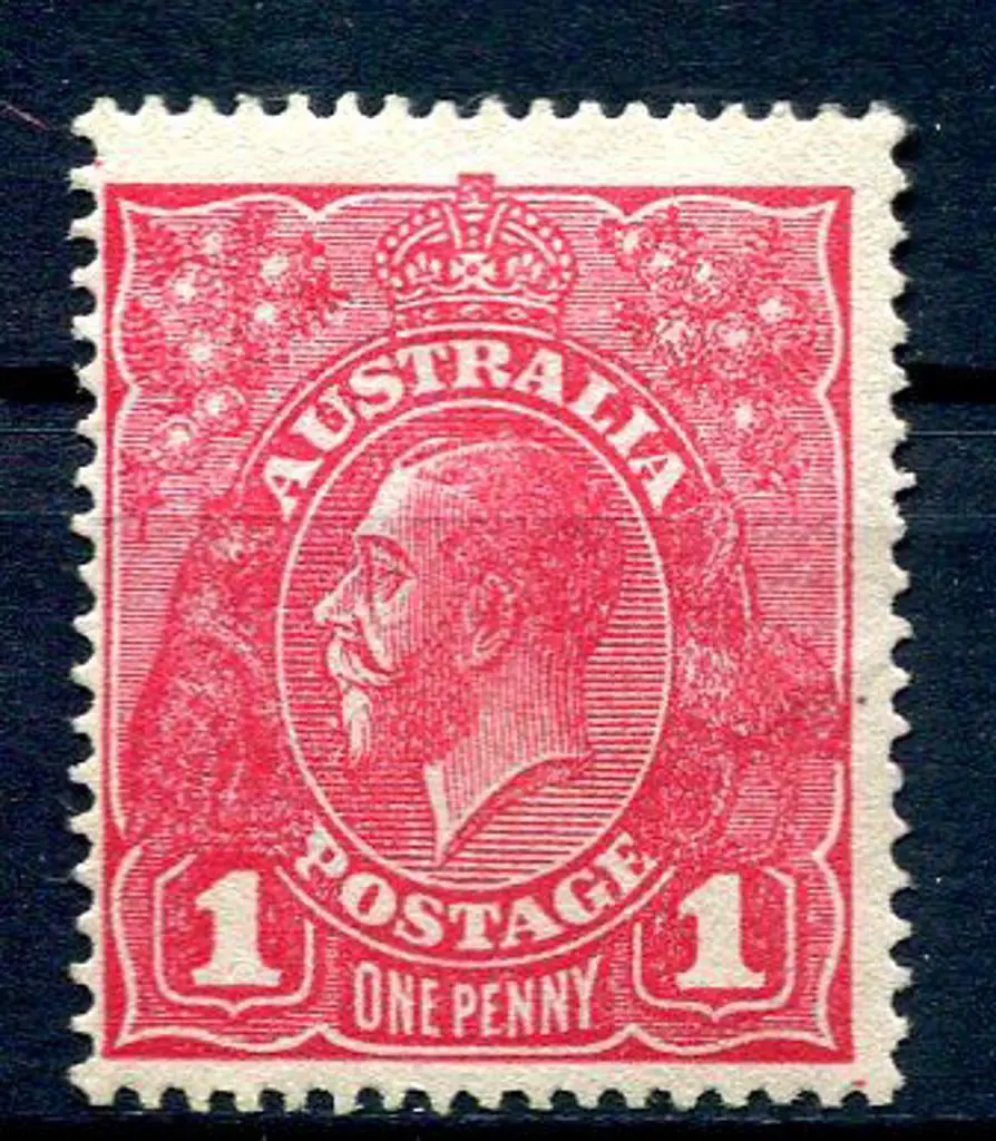 1914-20 Single Watermark 1d rosine on rough paper ... Image 1++