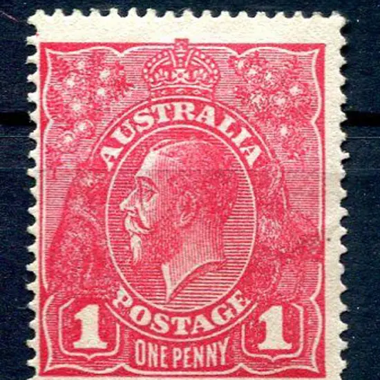 1914-20 Single Watermark 1d rosine on rough paper ...