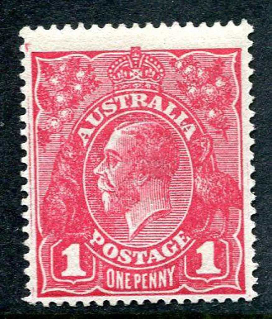1914-20 Single Watermark 1d plum G71 on rough ... Image 1++