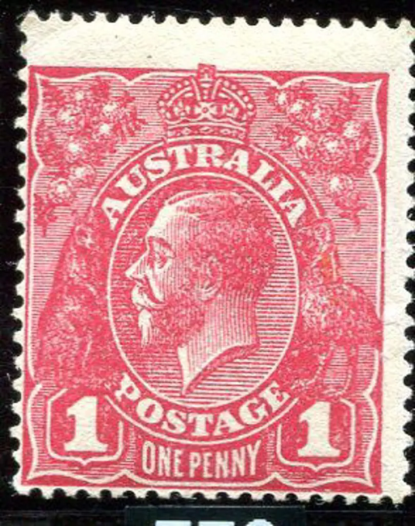 1914-20 Single Watermark 1d plum G71 on rough ... Image 1++