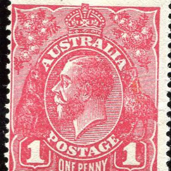 1914-20 Single Watermark 1d plum G71 on rough ...
