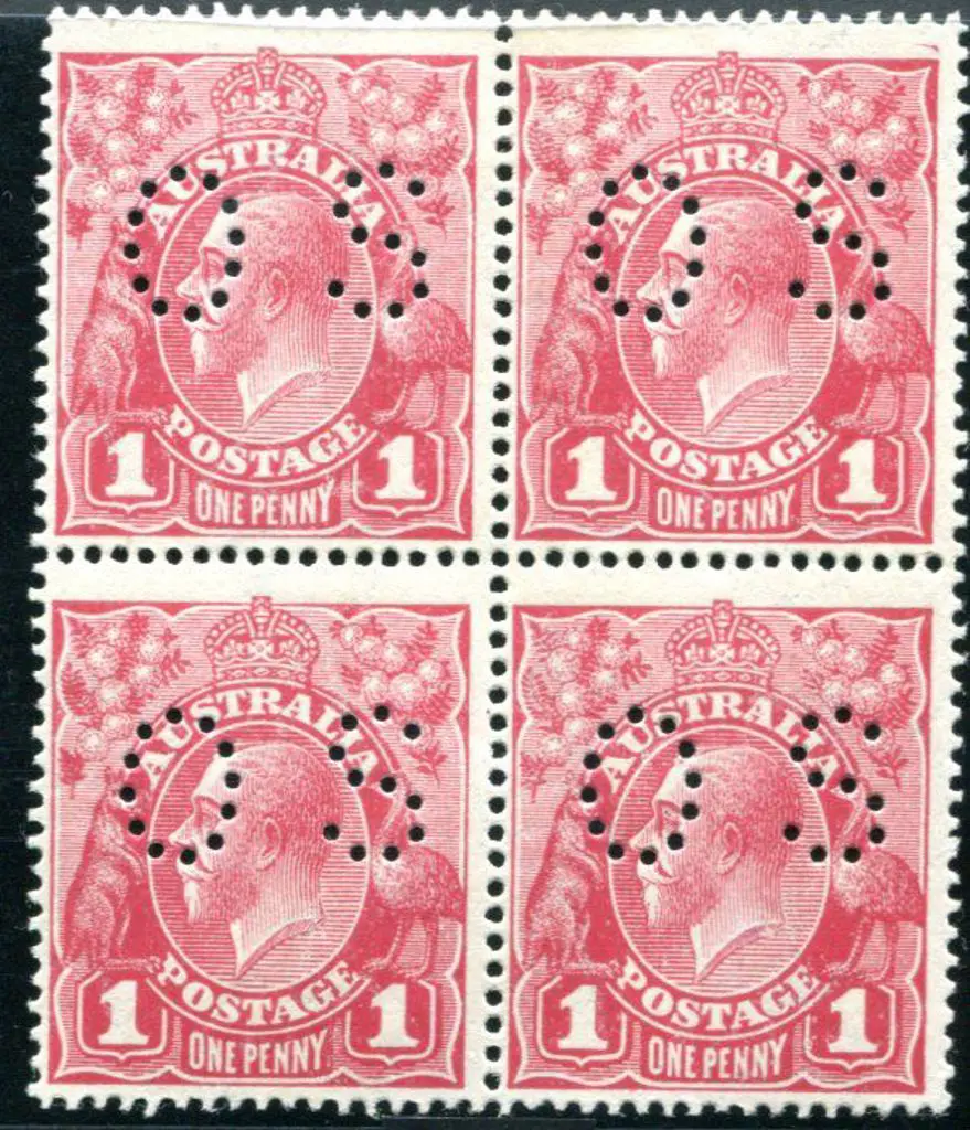 1914-20 Single Watermark 1d carmine rose dry ink ... Image 1++