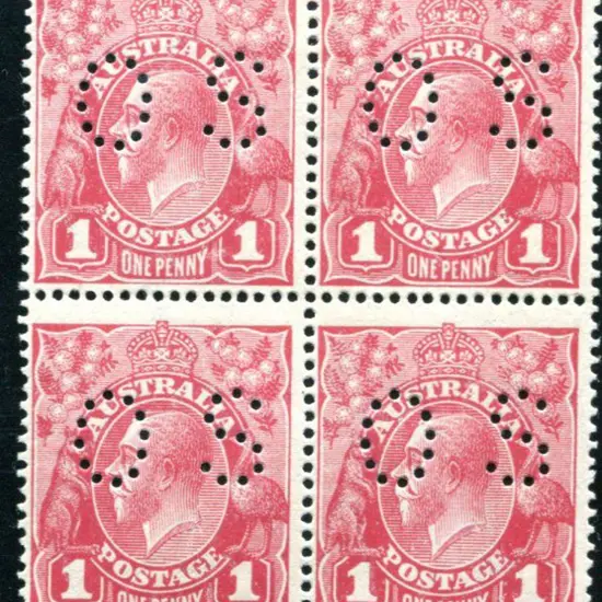 1914-20 Single Watermark 1d carmine rose dry ink ...