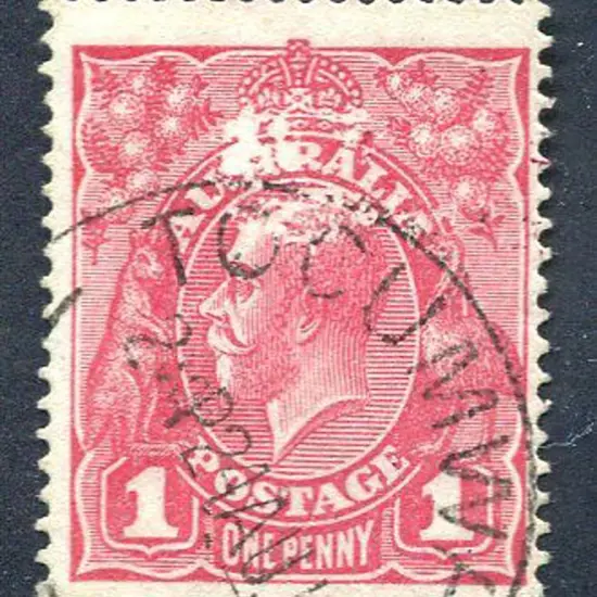 1914-20 Single Watermark 1d carmine rose with ...