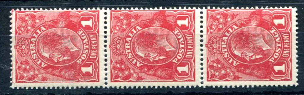 1914-20 Single Watermark 1d carmine-red SLP left ... Image 1++