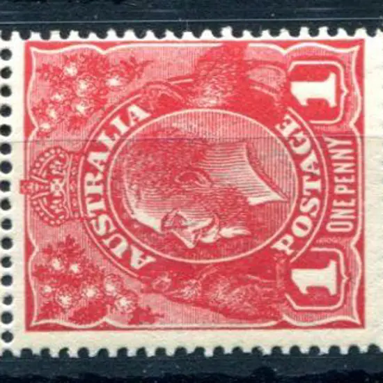 1914-20 Single Watermark 1d carmine-red SLP left ...