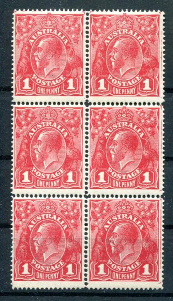 1914-20 Single Watermark 1d carmine-red SLP right ... Image 1++