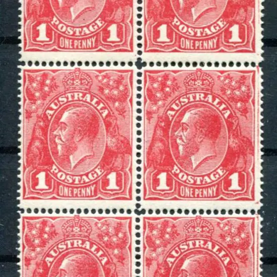 1914-20 Single Watermark 1d carmine-red SLP right ...