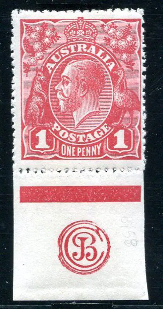 1914-20 Single Watermark 1d crimson, pane 8 with ... Image 1++