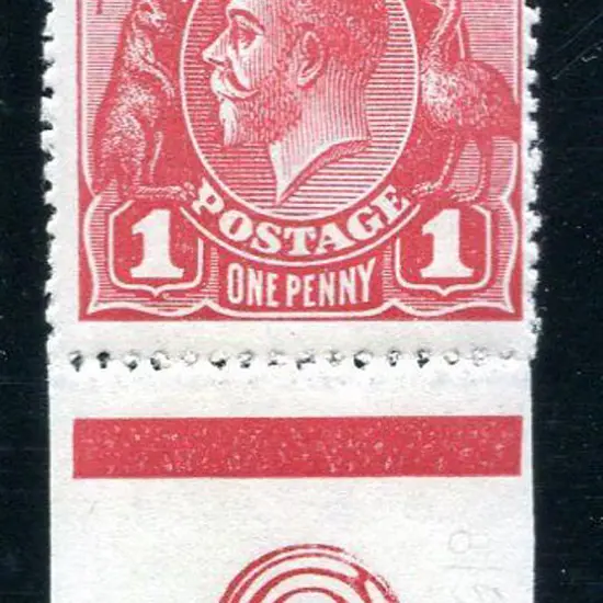 1914-20 Single Watermark 1d crimson, pane 8 with ...