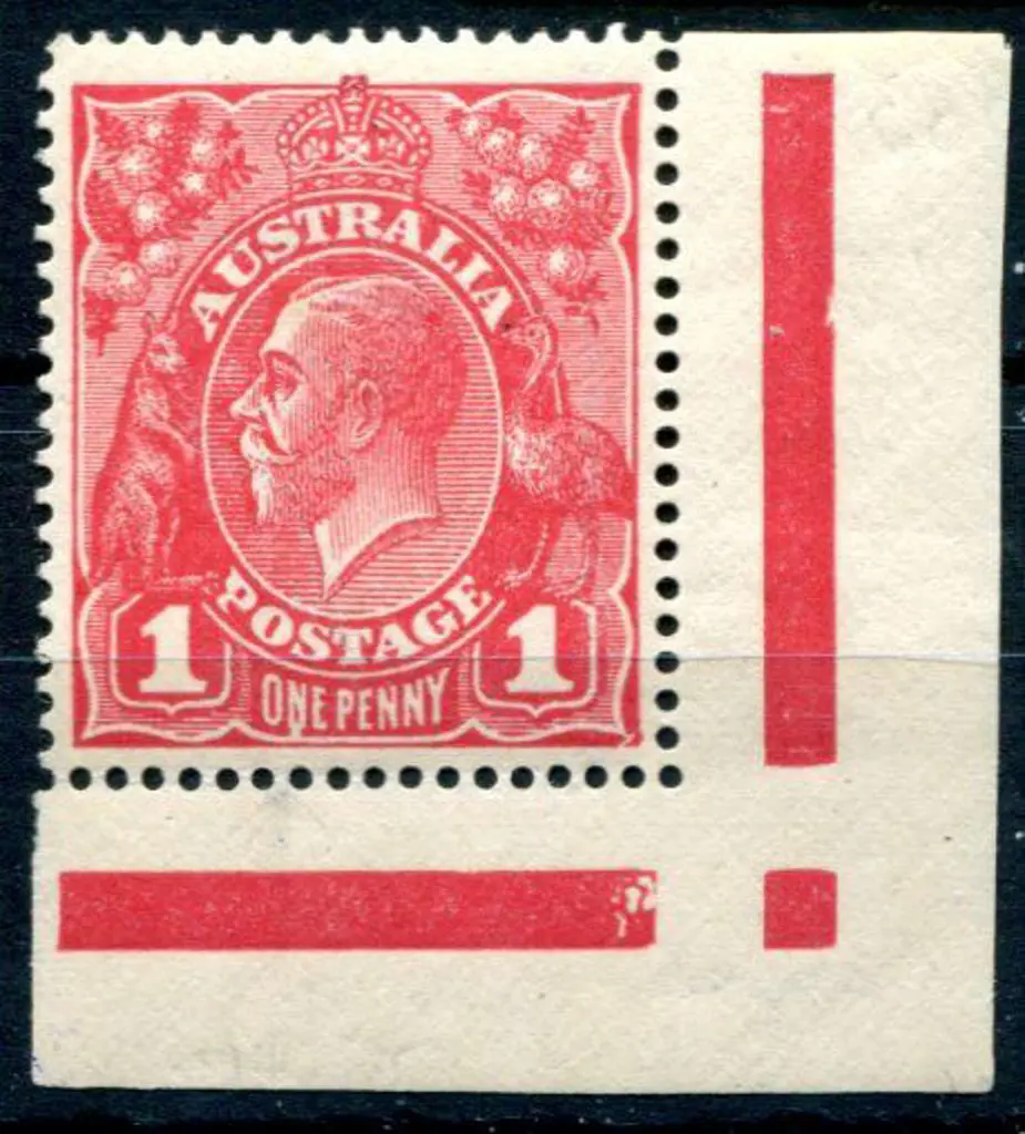 1914-20 Single Watermark 1d red on smooth paper ... Image 1++