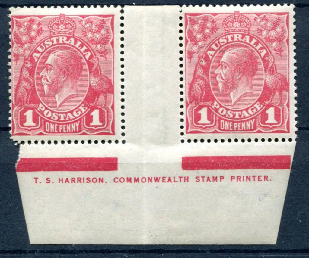 1914-20 Single Watermark 1d red one line Harrison ... Image 1++