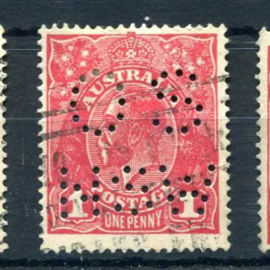 1914-20 Single Watermark 1d red, Die III 3 x good ...