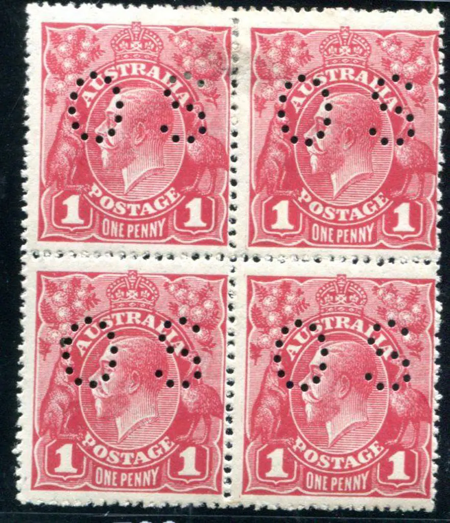 1914-20 Single Watermark 1d carmine on rough paper ... Image 1++
