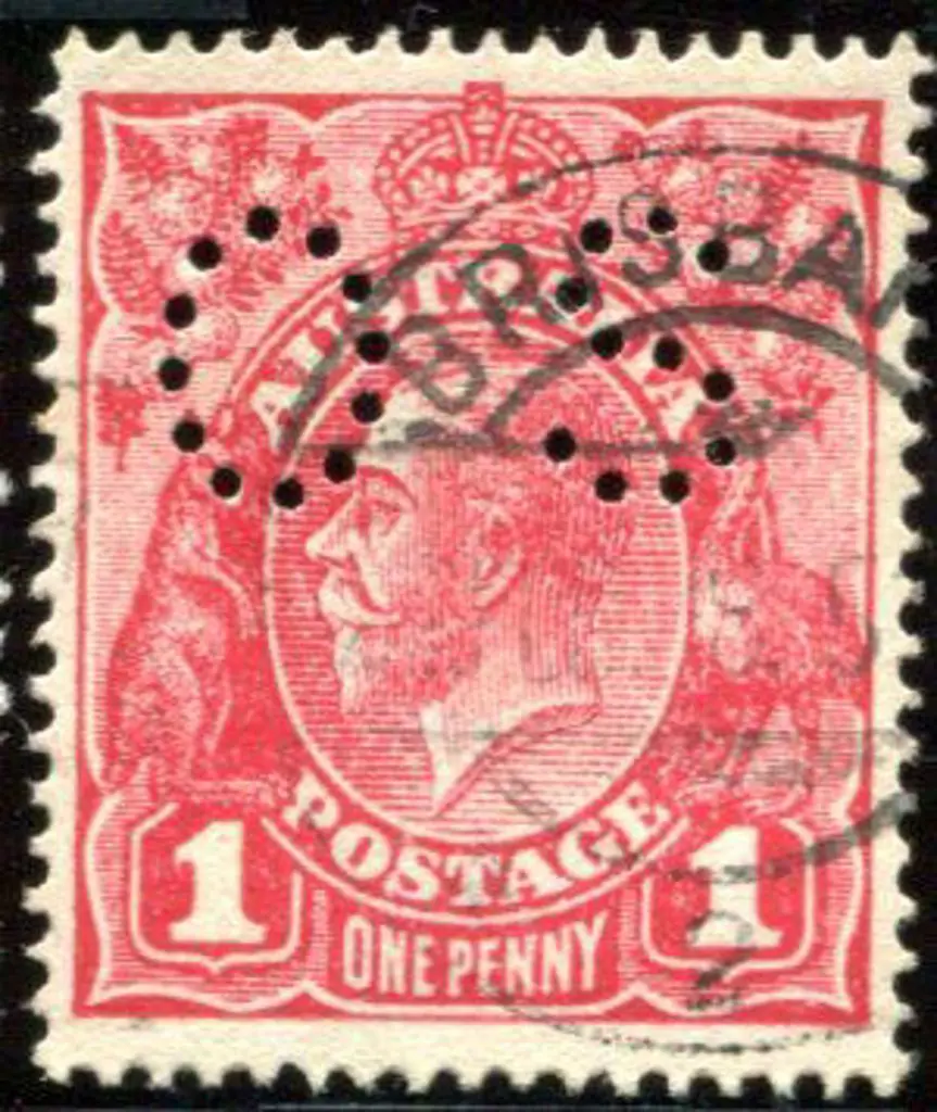 1914-20 Single Watermark 1d carmine on rough paper ... Image 1++