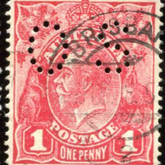 1914-20 Single Watermark 1d carmine on rough paper ...