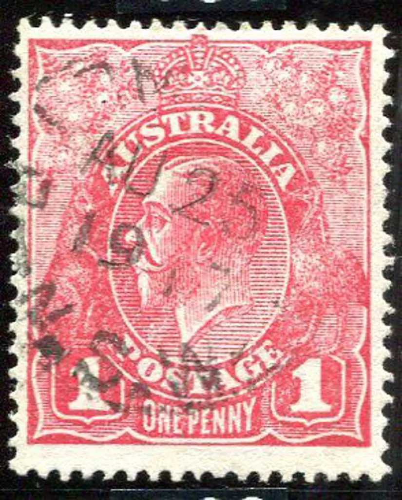 1914-20 Single Watermark 1d carmine on rough paper ... Image 1++